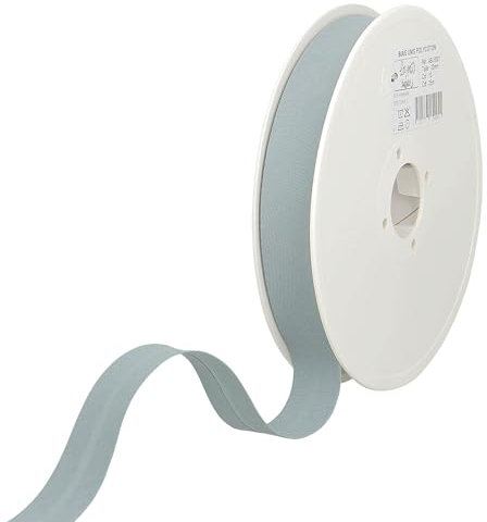 Les Petits Rubans Schrägband – 20 mm breit, gefaltet 10 mm, 25 m Rolle, 50% Baumwolle, 50% Polyester, Bordüre zum Nähen, Banner, Polster, Möbel, Paspeln, Kleidung, Decken