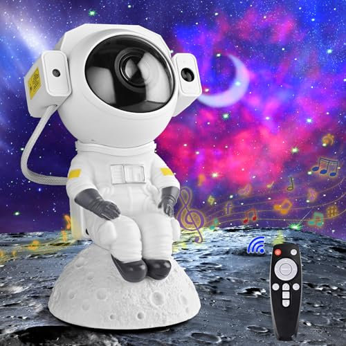 Livofloral Astronaut Sternenhimmel Projektor mit Bluetooth, LED Weltraum Sternenprojektor mit Fernbedienung und Timer Nachthimmel Lichtprojektor für Zimmer Decke, Geschenk für Kinder und Erwachsene