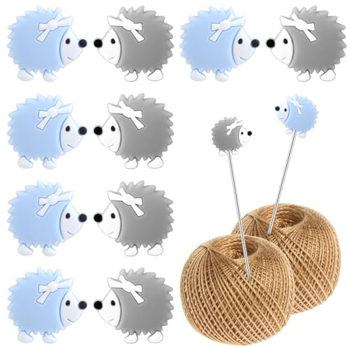 COMNICO 10 Stück Stricknadeln Stopper Silikon Nadelspitze Spitzenschutz Nähzubehör Zubehör für Heimwerker, Kunsthandwerk, Quilten, Häkeln, Sticken (Blau + Grau)