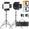 Pixel LED Video Kit Mit Scheunentür, 2-Pack Bi-Color Fotografie Beleuchtung, 2500-6500K Dimmbares Studio Licht, CRI 96+ Panel für Videografie/Spiel Streaming/Film/Video Aufnahme