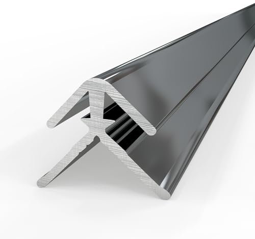 AUPROTEC Aluminium Profil Außeneckprofil Hochglanzpoliert 200cm Eckverbinder Alu Eckprofil Verbindungsprofil für 3mm Duschrückwände Wandverkleidung Profilleisten für Küchenrückwand