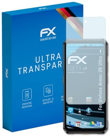 atFoliX Schutzfolie kompatibel mit Ulefone Armor 26 Ultra Folie, ultraklare FX Displayschutzfolie (3X)