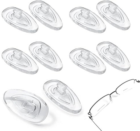 VAEIORP 5 Paires Plaquettes De Nez en Silicone De Première Qualité Forme D-À Clipser 15 Mm Coussinets Gauches pour Lunettes Accessoires Et Lunettes De Vue