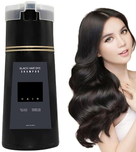 HaarfäRbeshampoo,Haarfarbshampoo füR Graues Haar,Mildes NatüRliches HaarfäRbeshampoo,HaarfäRbeshampoo füR MäNner und Frauen,Schnell und Sicher,Hair Dye Shampoo,Reduzierung Grauer Haare (Schwarz)
