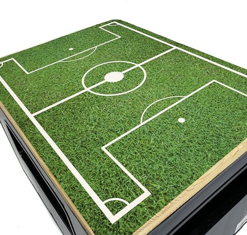 Bierkastensitz, Outdoor Hocker, Sitzauflage aus Holz für Getränkekisten - Partyspiel - Bier-Kicker - inkl. Spielfiguren EM-Spiel- Must Have Fußballfans Fußball