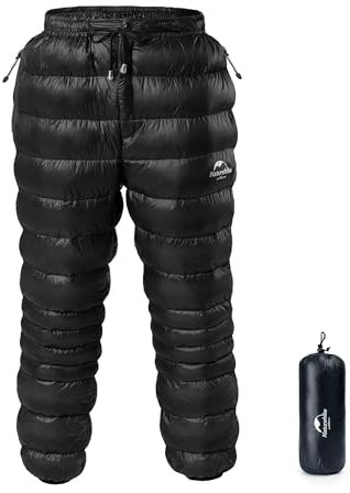 Naturehike Pantalon d'hiver pour Hommes Chaud Ultra Léger Pantalon De Neige pour Femmes avec Poche Latérale Imperméable Pantalon en Duvet d'oie pour L'extérieur/campin