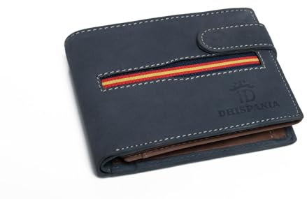 HD DHISPANIA Cartera de Piel para Hombre con Bandera de España - Billetera Elegante con Protección RFID