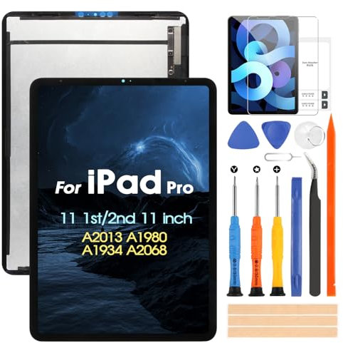 Pantalla LCD para iPad Pro 11 2018/2020 Pantalla para iPad Pro 11 1st A2013 A1934 A1980 / 2nd A2068 A2230 A2231 A2228 Pantalla táctil digitazer Assembly Reemplazo de pantalla con kit de reparación