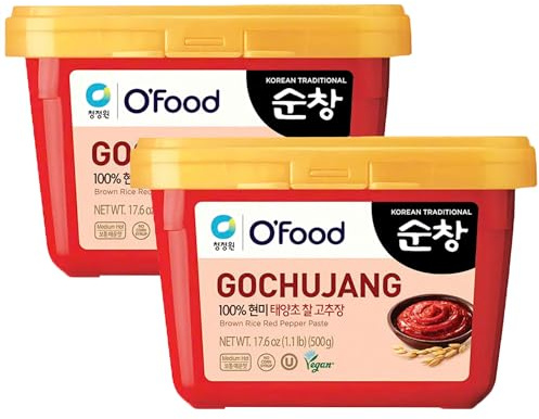 Daesang O'Food Chung Jung One (CJO) Sunchang Gochujang 500g, Korean Hot Red Pepper Paste, Fermented Spicy Chili Sauce for Cooking & Marinades, Rich Umami Flavor, Authentic Korean Condiment (Pack 2)