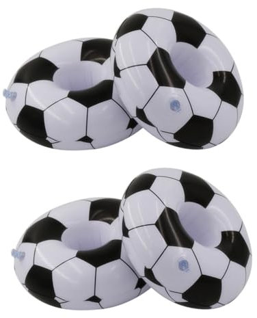 Hohopeti 4 Stück Aufblasbarer Getränkehalter Fußball Aufblasbarer Getränkeuntersetzer Glocken Für Windspiele Sportgetränkebecher Schwimmer Schwimmender Wiederverwendbar