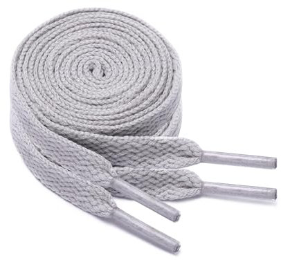 GOODSALEOK 2 Paar Flach Sneaker Schnürsenkel 8 mm Breite Premium Ersatz Schuhbänder für Turnschuhe Boardschuhe Freizeitschuhe Universalmodell Grau 50CM