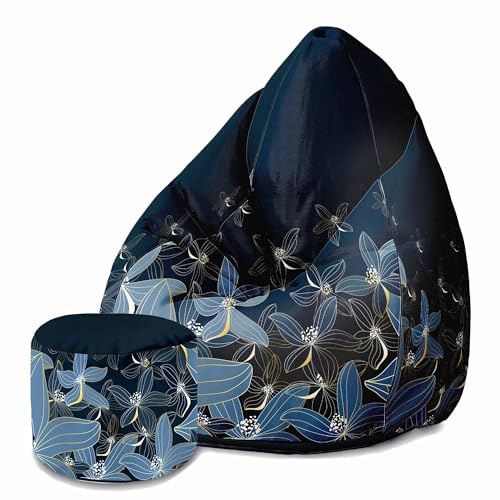 DreamRoots Sitzsack Erwachsene Velvet Samt, Navy Night