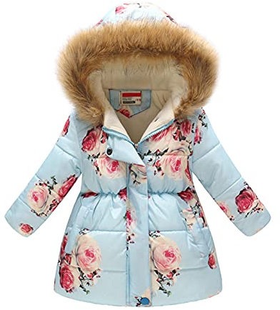 Giacca da Bambino per Bambina, per Bambina, Invernale, Calda e Spessa, con Cappuccio, Antivento, con Cappuccio Giacca Sci 10 Anni