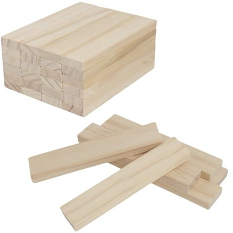 Paquete de 30 Unidades Bloques de Construcción de Madera de 100x20x7mm - para Proyectos de Bricolaje y Decoración, Construcción y Revestimiento, listones de madera, listones de madera decorativos