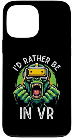 iPhone 13 Pro Max Gorilla VR Gamer Virtual Reality Headset Monkeys Retro Case