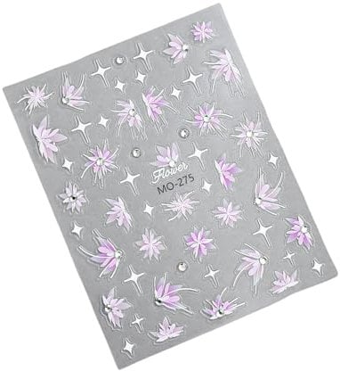 Self Adhesive Flower Stickers 5D Embossed Flower Nails Art Stickers Nails Art Decorations