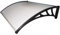 Paluplus Pensilina Parasole e Parapioggia, Misura 100x80 cm, Copertura alveolare in Policarbonato e struttura in ABS Nero, Tettoia da Esterno per Porta e Finestre -900A (Trasparente)