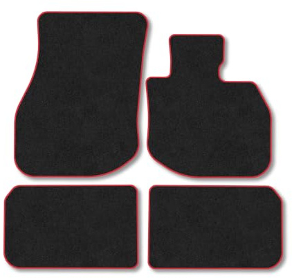 BMW iX2 (2024+) Carpet Car Mats | Red Edge Trim Tailored Fit Floor Mats Full Coverage Protection Accessories Easy Clean Anti Slip Made in the UK