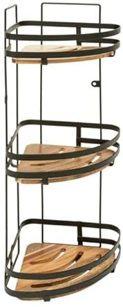 Paris Prix Five Simply Smart - Étagère d'angle de Douche 3 Niveaux Blackacia 55cm Noir