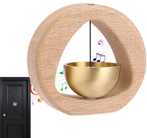 Magnetic Door Chime - Magnetic Wood Shop Keeper Door Bell | Japanese Wooden Wind with Brass Jingle Alert Ornament for Home Restaurant Playhouse
