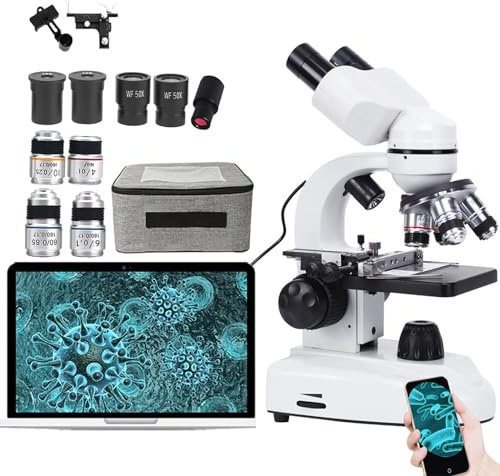 Professional Binocular Microscope Kit, HD 30000X / 50000X / 70000X, with Electronic Eyepiece + Mobile Phone Holder, 185 Achromatic Objective Lens,30000X