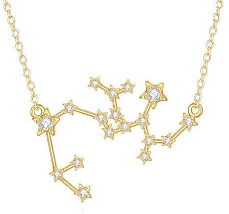 KECHO 14 Karat Gold Schütze Halskette Sternzeichen Anhänger Echtgold Schmuck Geschenk für Damen