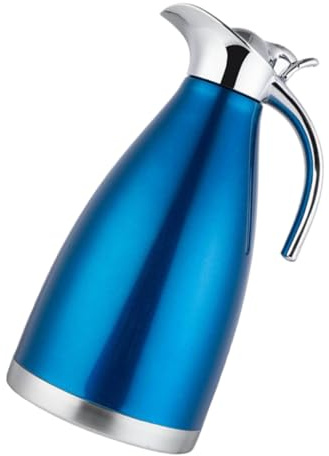 IWOWHERO Bollitore Termico in Acciaio Blu Contenitore Isolante Sottovuoto per Bevande Calde e Fredde Bottiglia d'Acqua Antigoccia per Casa e Viaggio Design Elegante e Sicuro