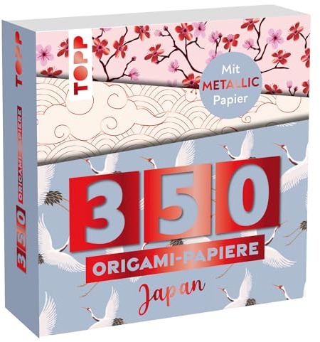 350 Origami-Block Japanische Motive: 350 Falt-Papiere (14 x14 cm, 80 g/m²), in 25 Designs, davon 50 Papiere mit Metallic-Folie, 20 Seiten Origami-Grundkurs, Softcover (Origami Blöcke / Faltblätter)