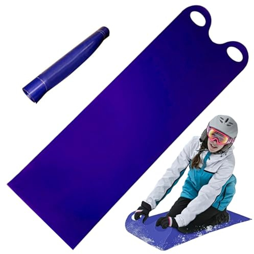 Hbbgdiy Schneeschlitten, leicht, aufrollbar, 137, 2 x 43, 2 cm, tragbares Hochgeschwindigkeits-Schneespielzeug für Kinder und Erwachsene, zum Rodeln und Spielen im Winter im Freien