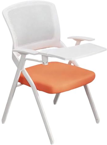 Preferspace Chaises de Bureau avec Bras de Tablette Rabattable, Chaise d'école Pliable avec siège en Maille Respirante et Cadre Robuste for Salle de Classe et Zones d'étude(Orange 1ps)