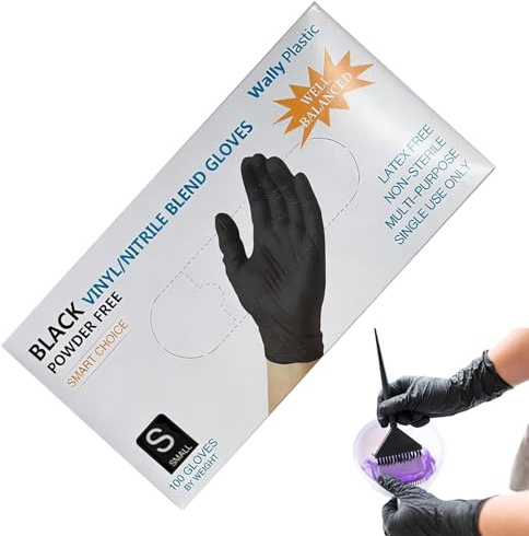 Lot de 100 moufles imperméables sans poudre | Gants de beauté pour la teinture des cheveux | Pour les amateurs et les stylistes, les coiffeurs, les maquilleurs ainsi que pour la maison et les voyages