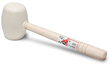 Rubi 66906 Maza de Goma, Plana y Cara esférica, Blanco, 500 g
