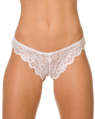 Camille Womens Three Pack White Floral Lace Thongs 18-20