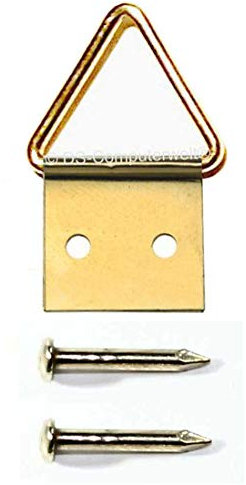 100 Stück Bilder-Klappösen – Größe: 3 (28 x 14 mm) – inkl. Nägel | Bilderhaken | Bildaufhänger | Bildhaken | Bilderrahmen | Bildmontage | Rahmungszubehör | Wandbefestigung | Aufhängung