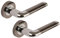 Excel DH3570 Argo Passage Door Handles on Round Rose, Polished Chrome/Black Nickel