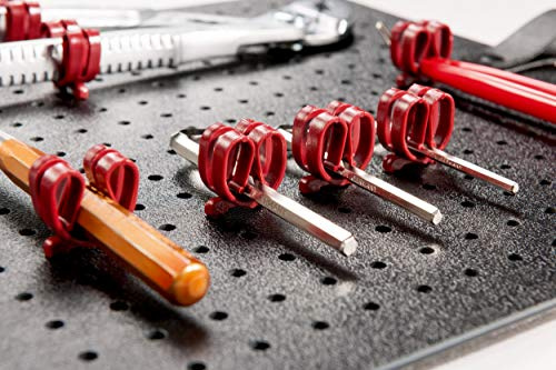 PARAT Basic 900008988 Tool Clips for Perforated Board Pack of 20 Red