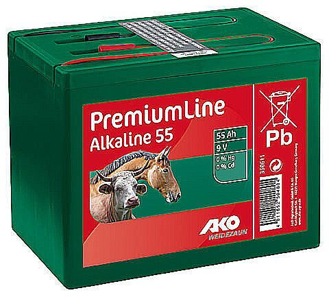 AKO Weidezaunbatterie Batterie f. Weidezäune Alkaline 9 V, 55 Ah k350611