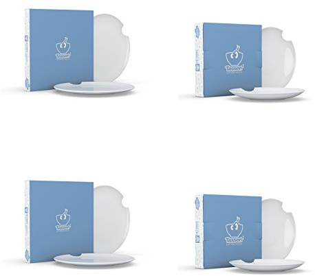 Tassen by FIFTYEIGHT PRODUCTS Speise-Service/Tafelsets Teller INKLUSIVE: 4 HOCHWERTIGE TISCHSETS - 42 x 33 cm (Speise-Service/Tafelset - 8-TLG.)