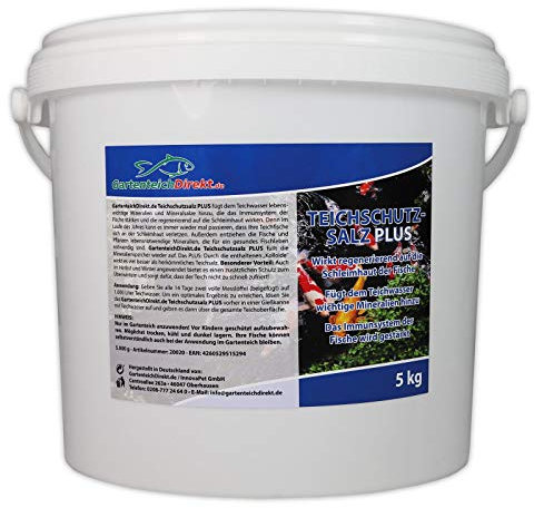 Gartenteich-Direkt Teichschutzsalz Plus 5 kg (Regenerierend auf die Schleimhaut der Fische, fügt wichtige Mineralien zu, stärkt das Immunsystem der Fische im Gartenteich)