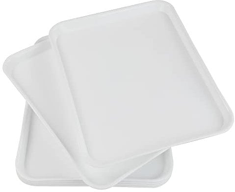Ponpong Extra Grandes Bandejas de Café para Servir Rectangulares, Color Blanco, 6 Paquetes