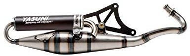 pot scoot yasuni z verni pour piaggio 50 zip 2t, typhoon, nrg-gilera 50 stalker, runner, dna (silencieux noir) -tub418b-