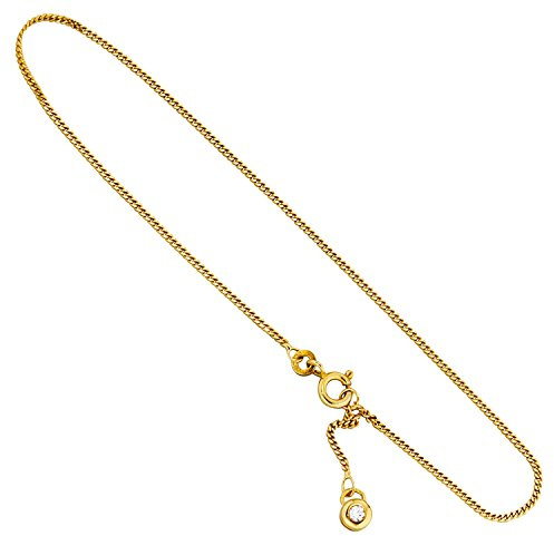 Jobo Damen-Fußkette aus 8 Karat 333 Gold mit 2 Zirkonia 25 cm