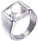 PAURO Herren Edelstahl Diamant Geschliffener Achat Edelstein Ring Mit Polierter Silber Seite, Weiß Größe 68