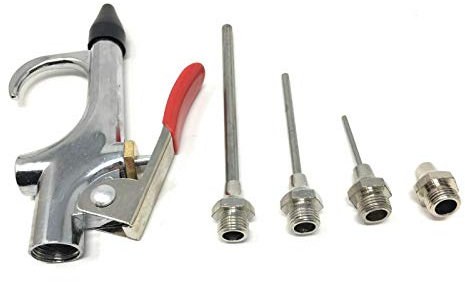 Druckluft Ausblaspistole 5-tlg. 4 Düsen Bis 200 Mm Pressluft Blaspistole Druckluftgerät Druckluftpistole Druckregulator Werkzeug Set