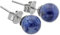 Edelstein Ohrstecker in 925er Silber | Kugel/Perle 6 mm Durchmesser | Ohrringe mit Verschluss (Sodalith)