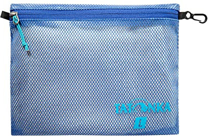 Tatonka Reißverschlusstasche Zip Pouch - Flache Aufbewahrungs- und Dokumententasche in verschiedenen Größen und als Set - durchsichtig, wasserfest und robust , blue, L (25 x 20 cm)