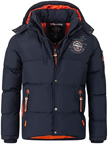Geographical Norway Herren Winterjacke Verveine Navy -M - mit UD Beanie