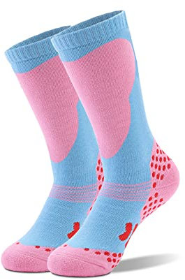 Crate Skisocken Kinder Unisex Baumwolle Skistrümpfe Kinder Thermosocken Kinder für Jungen Mädchen,Dicke Verstärkte Kniestrümpfe Winter Sportsocken für Kinder Active Kniehoch Bunt Warm zum Skifahren
