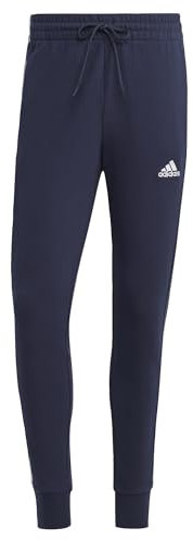 adidas Herren Essentials French Terry Tapered Cuff 3-Stripes Pants, Legend Ink/White, M