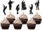 Gyufise 24 Stück Musiker Cupcake Topper Glitzer Saxophon Silhouette Musik Play Note Cupcake Picks Musik Konzert Kuchen Dekorationen für Hochzeit Verlobung Brautdusche Geburtstag Party Supplies Schwarz